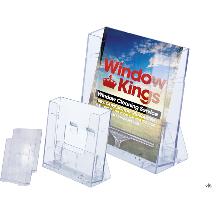 Stojak na ulotki A5, jedna kieszeń, ENVIN, plastikowy, transparentny