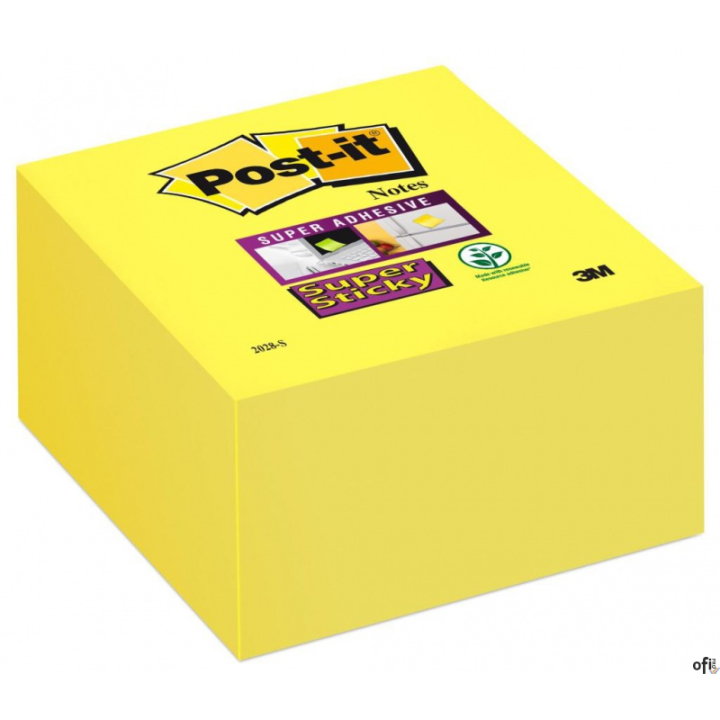 Kostka samoprzylepna POST-IT_ Super Sticky (2028-S), 76x76mm, 1x350 kart., ultra żółta