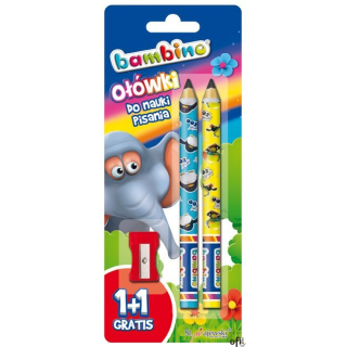 Ołówki do nauki pisania BAMBINO+1 temperówka na.blistrze