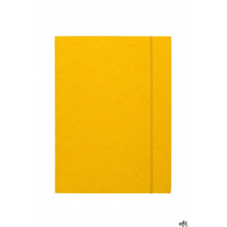 Teczka z gumką prostą DOTTS A4 preszpan żółta 390g
