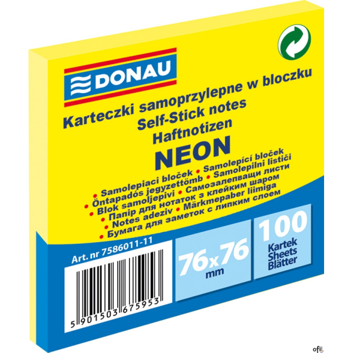 uniwersalne kolorowe karteczki, idealne do przekazywania wiadomości, najwyższa jakość produktuilość karteczek: 1x100 w rozmiarze