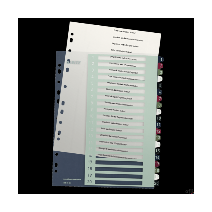 Przekładki plast. do nadruku tekstu na kartę, Leitz Style, 1-20 12390000