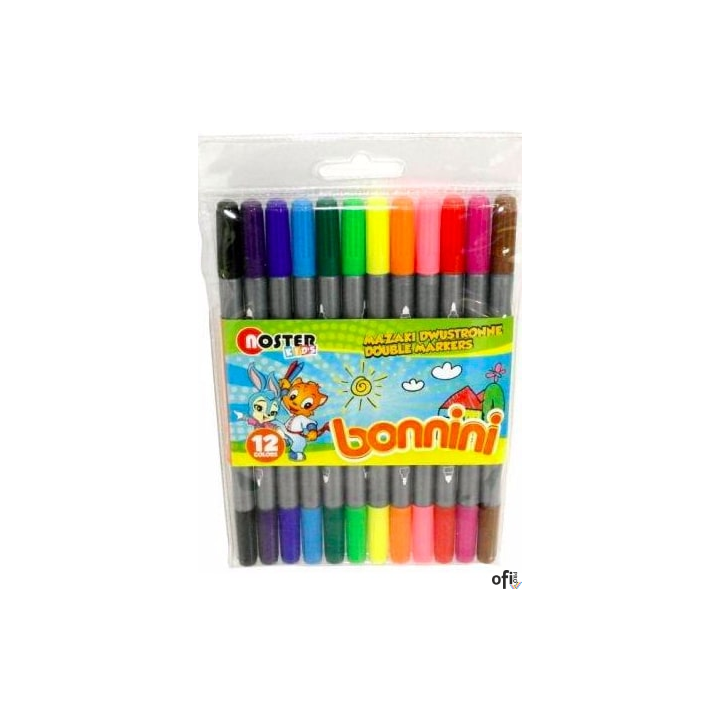 Mazaki dwustronne BONINI 12 kolorów INTERDRUK