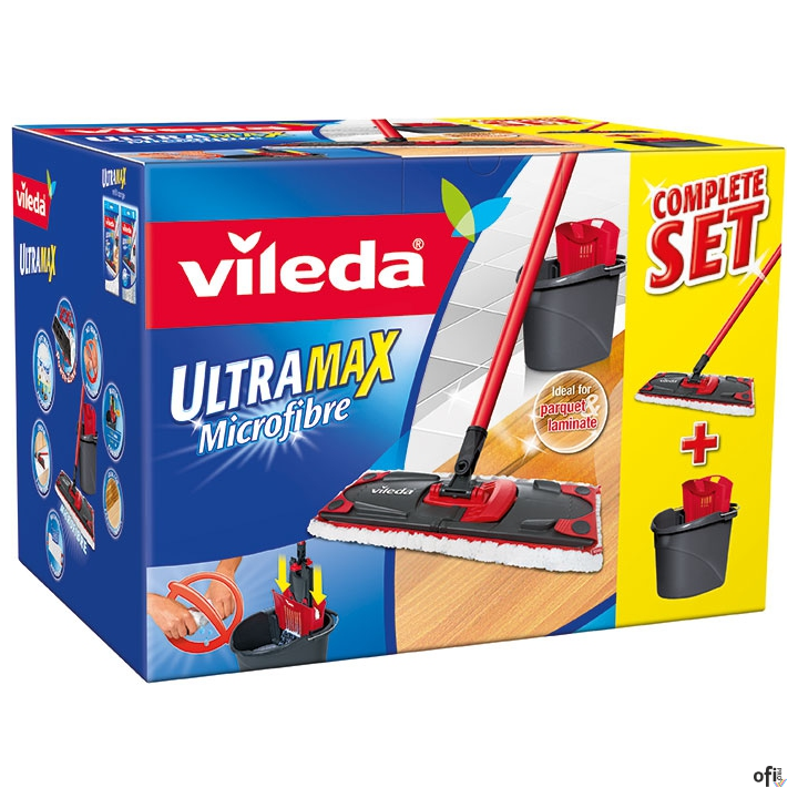 VILEDA Zestaw w kartonie ULTRAMAX mop płaski + wiadro + kij 11508