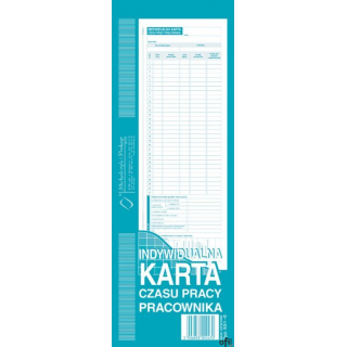 531-0 Indywidualna karta czasu pracy pracownika 1/2 A4 Miczhalczyk i Prokop