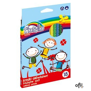 Kredki ołówkowe FIORELLO SUPER SOFT, 18 kolorów, trójkątne 170-2187