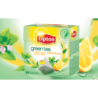 Herbata_LIPTON PIRAMID GREEN LEMON MELISA (20 saszetek)