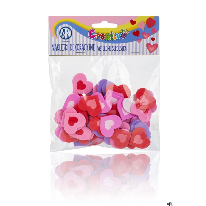 Naklejki samoprzylepne na piance - Pastelowe serduszka ASTRA, 335119002