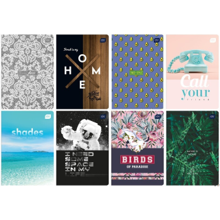 Zeszyt__okładka pokryta lakierem UV__zaokrąglone rogi (format A5)__bogata kolorystyka i duża_różnorodność wzorów okładek__jednos