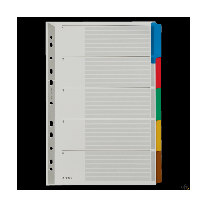 Przekładki z kartonu A4 Leitz, 5 kart 43200000