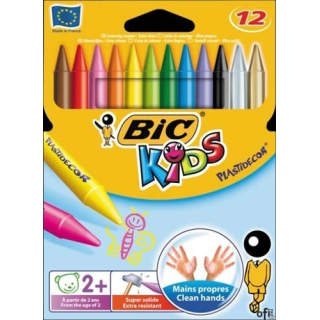 Kredki świecowe BIC Kids Plastidecor 12 kolorów, 945764