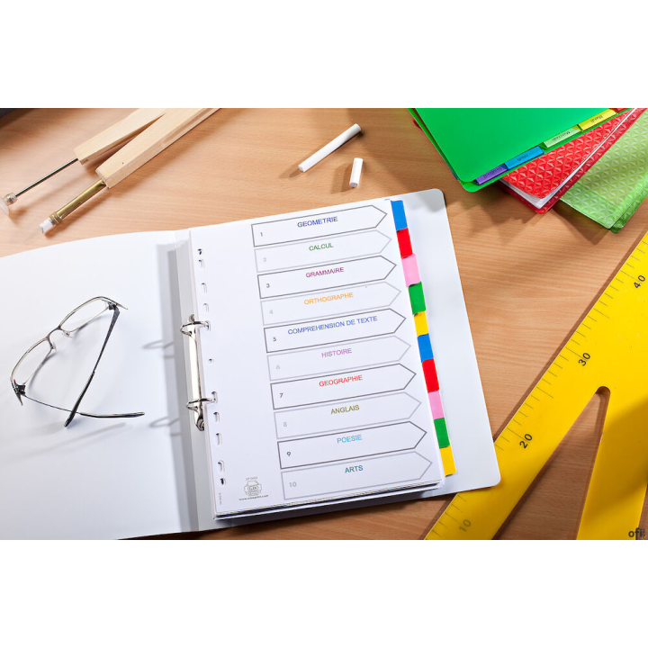 Przekładki kartonowe MYLAR A4 6 kart, kolorowe indeksy OXFORD 100204992