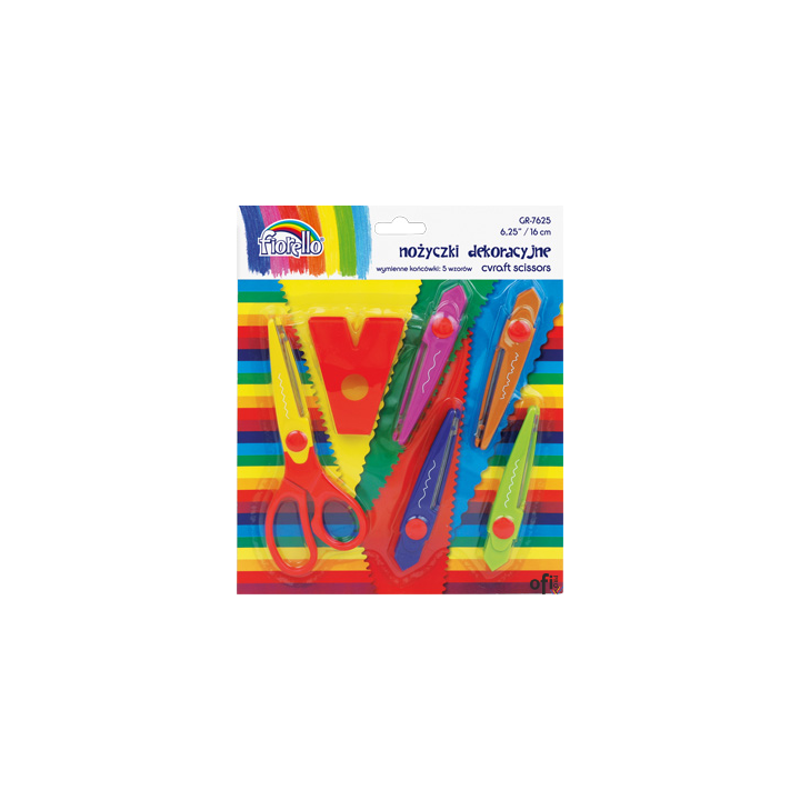 Nożyczki GRAND 6, 25 GR-7625 15cm, 5 wzorów ostrzy, blister 130-1674