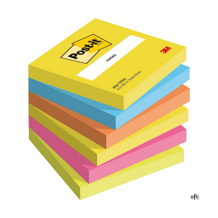 Karteczki samoprzylepne Post-it, mix kolorów, 76 mm x 76 mm, 100 arkuszy 6820 7100317840