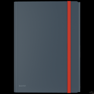 Lekka teczka z gumką A4. 3 klapki i wewnętrzna kieszeń do przechowywania dokumentów lub akcesoriów. Mieści 150 kartek. Minimalis