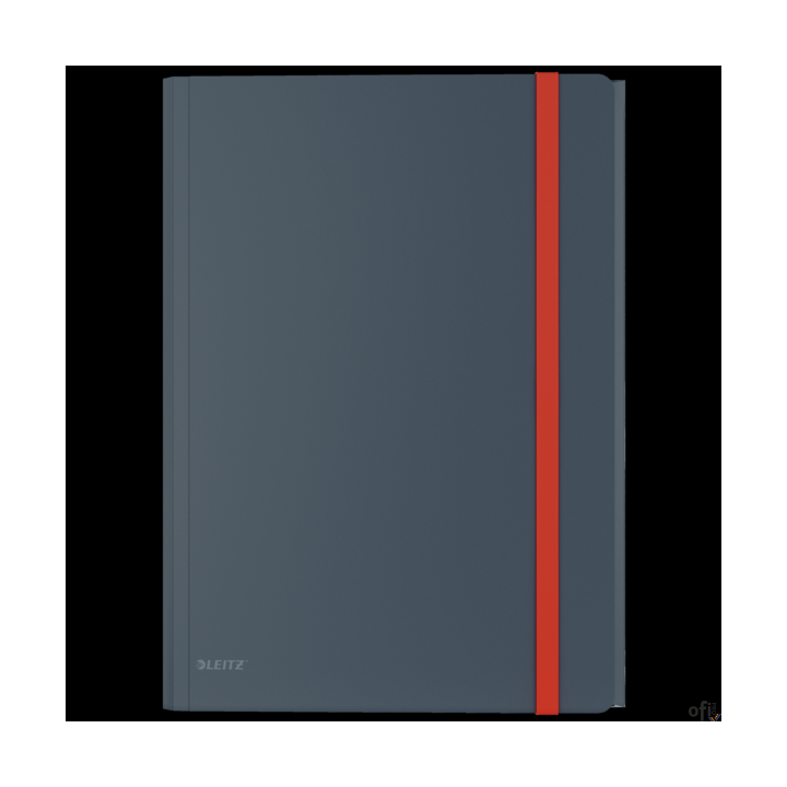 Teczka z gumką i kieszonką Leitz Cosy, PP, szara 46190089