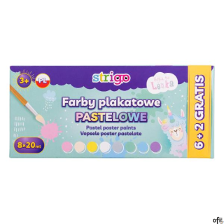 Farby plakatowe pastelowe LENKA  8 kolorów SSC147