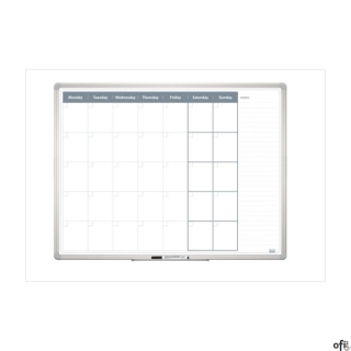 Tablica planer miesięczny 120 x 90 cm, rama aluminiowa, TP007 2x3