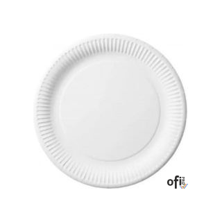 Talerz papierowy biały śr.23cm  op.100 szt. 7500023