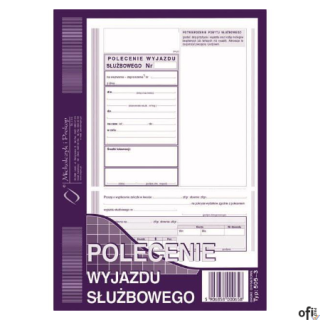 505-3 Polecenie wyjazdu służbowego, A5 40 kartek, MICHALCZYK&PROKOP