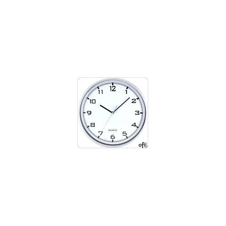 Zegar ścienny plastikowy 25,5 cm, biały z białą tarczą MPM E01.2478.90.A