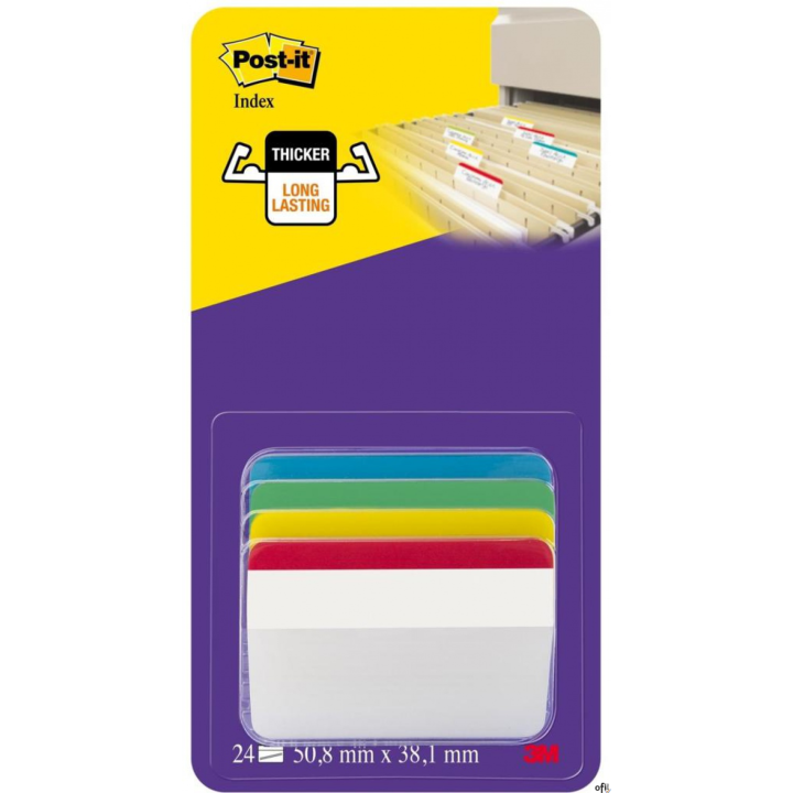 Zakł.ind.686-A1 4kol.50.8*38mm wygięte do szuflad 3M Post-it, 3M-70005227346