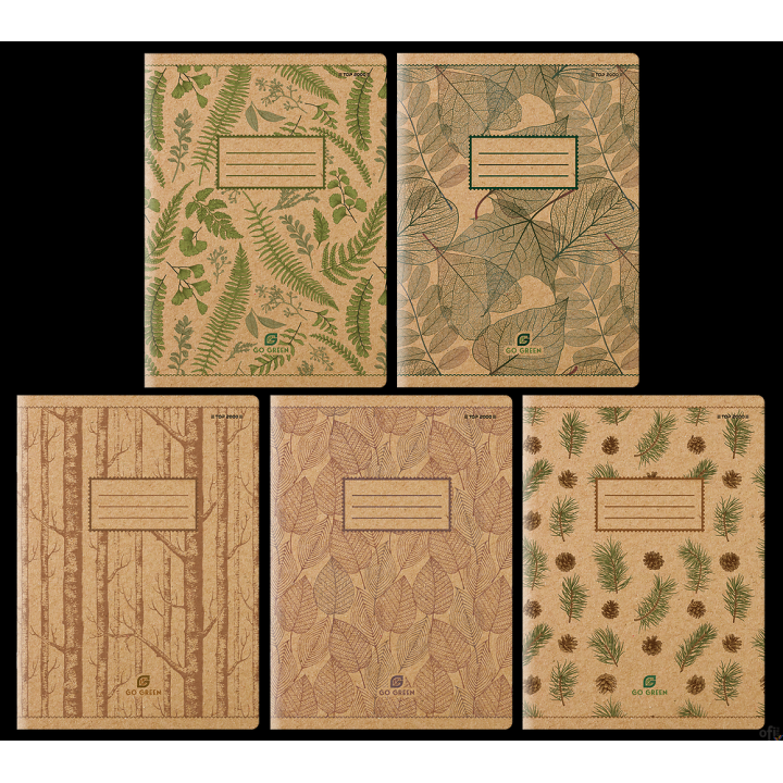 Zeszyt TOP 2000 GO GREEN A5 60k 70g okładka kraft 225g fsc linia z marginesem 400155169