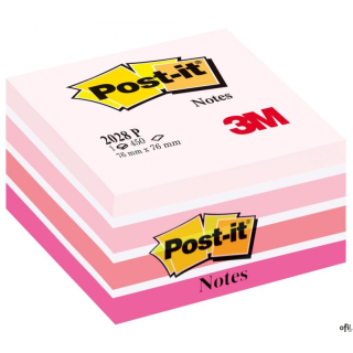 Kostka samoprzylepna POST-IT (2028-P), 76x76mm, 1x450 kart., różowa .
