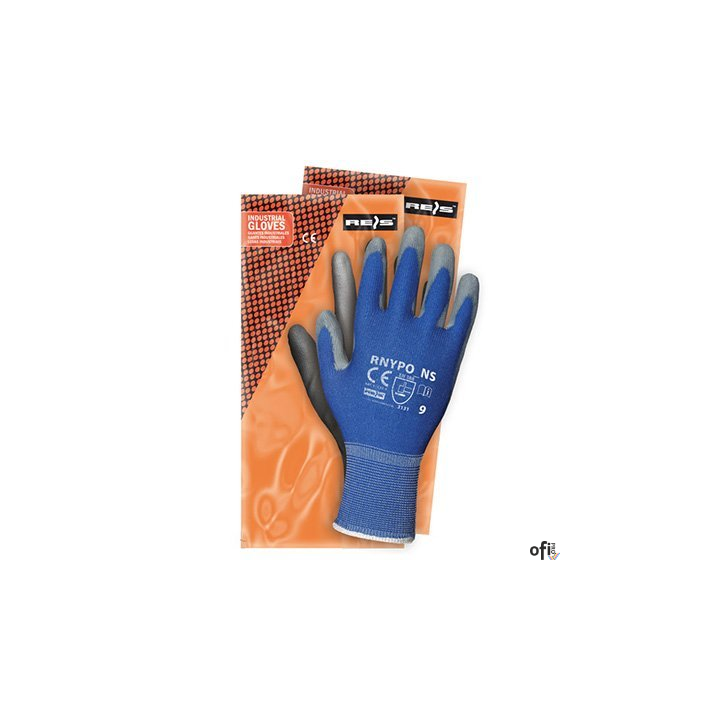 Rękawice powlekane niebiesko-szare Rozmiar 10 RNYPO