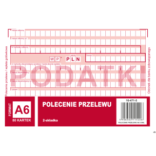 Polecenie przelewu 2 odcinkowe A6, 80 kartek 10-471-5 DOTTS