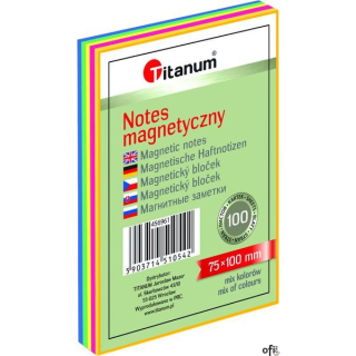 Notes elektrostatyczny 75x100mm 100k mix kolorów 456961 TITANUM bloczek