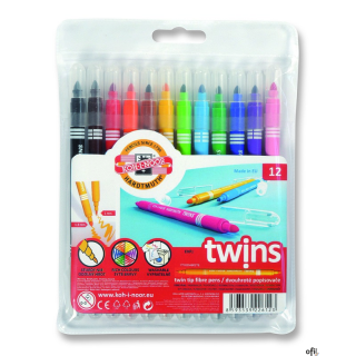 Flamastry dwustronne 7710/23AB 12 kolorów