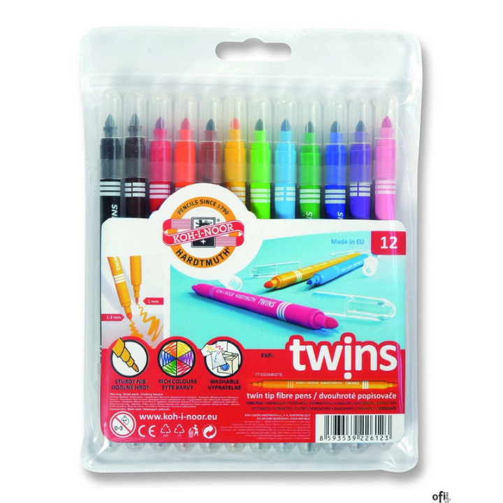 Flamastry dwustronne 7710/23AB 12 kolorów