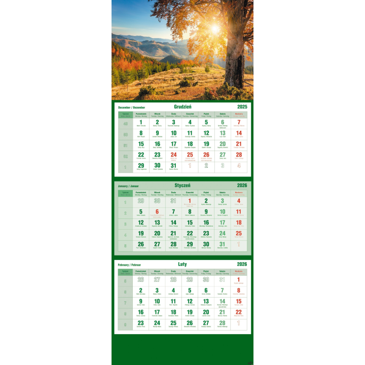 Kalendarz trójdzielny 2026 Wyspa Michalczyk i Prokop T-105T-05