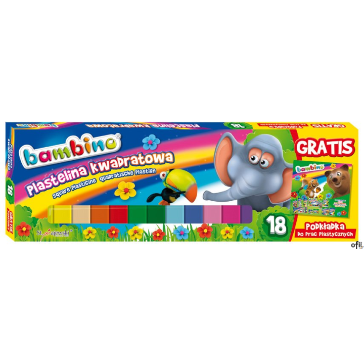 Plastelina BAMBINO 18 kolorów kwadratowa