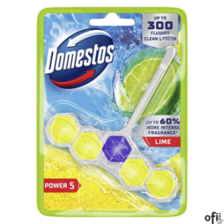 DOMESTOS Zawieszka do toalety KOSTKA POWER5 LIME 55g 05024