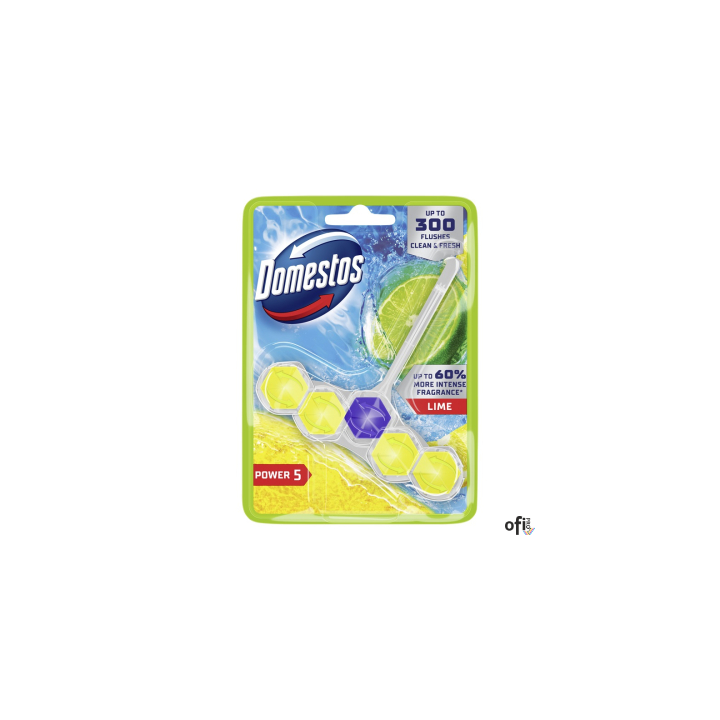 DOMESTOS Zawieszka do toalety KOSTKA POWER5 LIME 55g 05024