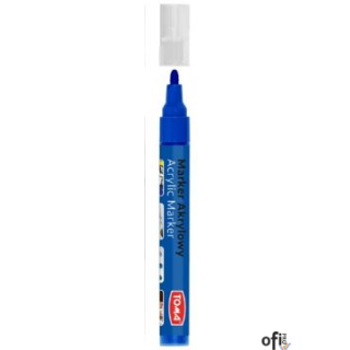 Marker akrylowy, fibrowa końcówka okrągła 2-5mm,  niebieski TO-402 Toma