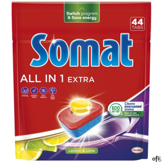 SOMAT Tabletki do zmywarki 44 szt. All in one Extra  Lemon 09251