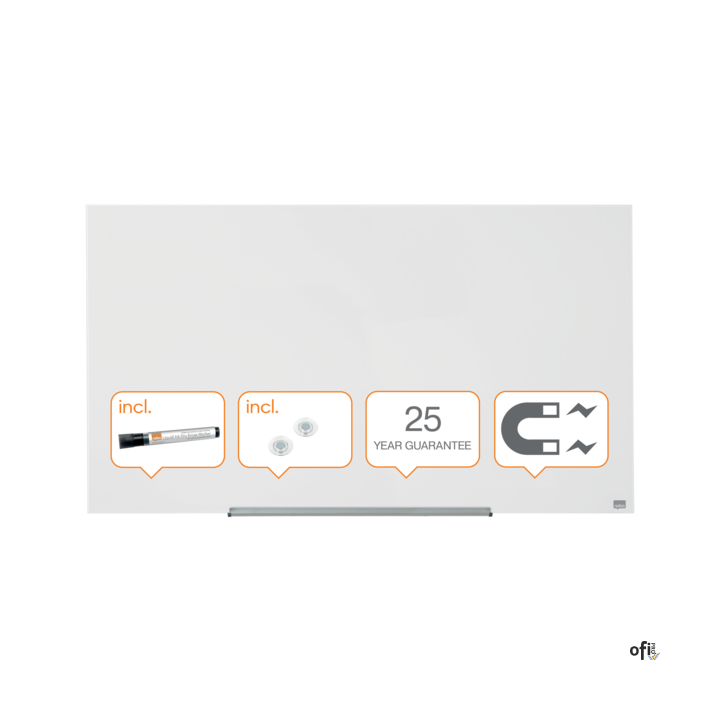 Szklana tablica Nobo Impression Pro 1260x710mm, lśniąca biel 1905177