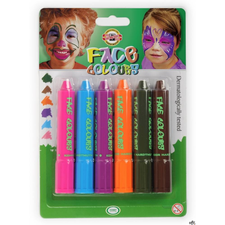 Kredki do malowania twarzy 4610/2 kpl. 6 kolorów KOH I NOOR