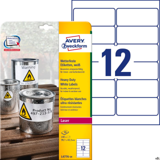 Etykiety foliowe Heavy Duty• Niezwykle wytrzymałe etykiety samoprzylepne wykonane z białego poliestru.• Wyjątkowo odporne na dzi