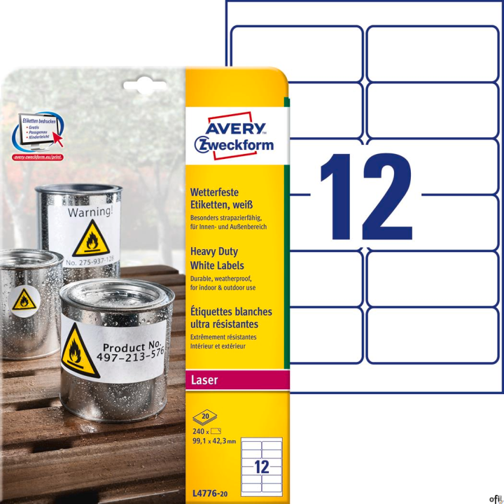 Etykiety foliowe Heavy Duty• Niezwykle wytrzymałe etykiety samoprzylepne wykonane z białego poliestru.• Wyjątkowo odporne na dzi