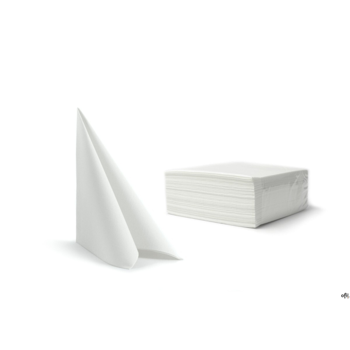 Serwetki 40x40cm fizelina op.50szt białe 6103C