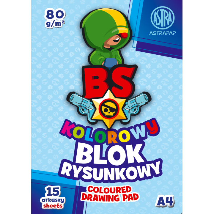 Blok kolorowy barwiony w masie ASTRAPAP A4 80g 15 ark BS&Rabbit, 106021003