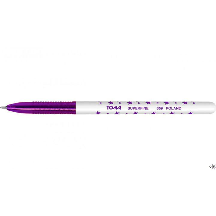 Długopis w gwiazdki SUPERFINE z supercienką końcówką, 0,5mm fioletowy TO-059 Toma