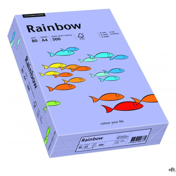 Papier xero kolorowy A4 80g 500 ark. RAINBOW R60 fioletowy 88042563