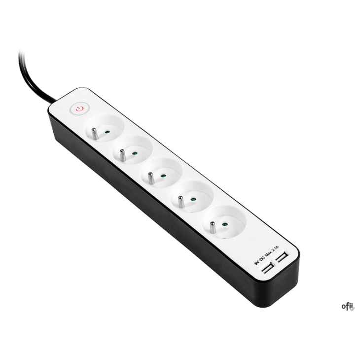 Listwa zasilająca TRACER Zebra mobile ready 1.5 m (5 gniazd + 2 USB 2,1A) TRALIS46254 TRALIS46254