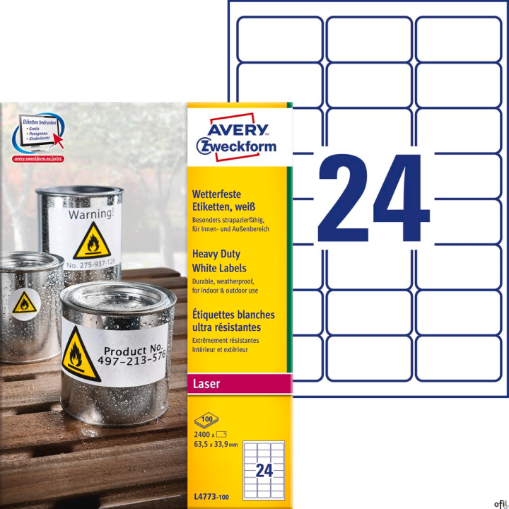 Etykiety foliowe Heavy Duty• Niezwykle wytrzymałe etykiety samoprzylepne wykonane z białego poliestru.• Wyjątkowo odporne na dzi