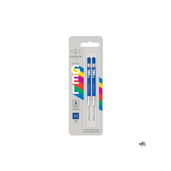 Wkłady żelowe ECONOMY (plastikowa obudowa, metalowa końcówka M) niebieskie 2szt 2136210 PARKER